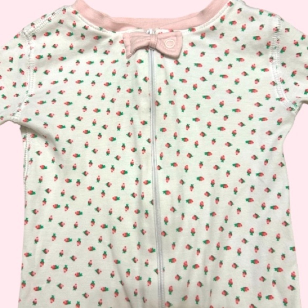 EUC TBBC rosebud print Footless zip up one piece pajamas size 3t - Picture 3 of 3